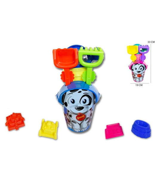 Secchiello Per Gioco Da Spiaggia Per Bambini Mare Con Paletta Rastrello Formine         