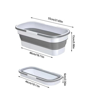 Secchio Bacinella Pieghevole Richiudibile Salvaspazio Cestino Rettangolare 46cm         