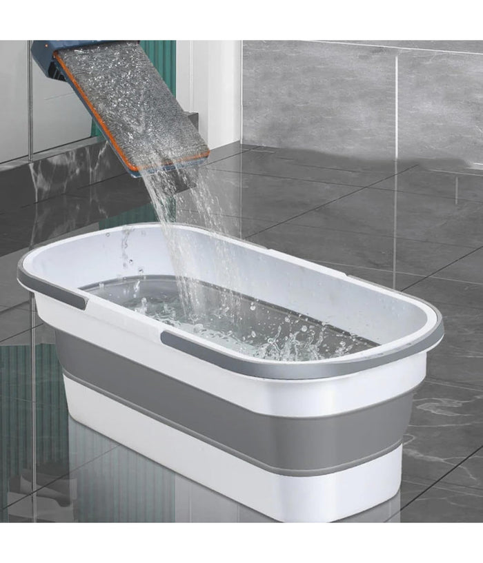 Secchio Bacinella Pieghevole Richiudibile Salvaspazio Cestino Rettangolare 46cm         