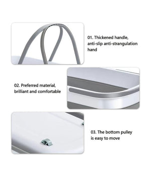 Secchio Bacinella Pieghevole Richiudibile Salvaspazio Cestino Rettangolare 46cm         