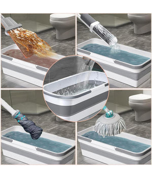 Secchio Bacinella Pieghevole Richiudibile Salvaspazio Cestino Rettangolare 46cm         