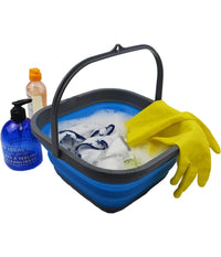 Secchio Pieghevole Quadrato Pratico Da 5,5 Lt Portatile Salvaspazio Con Maniglia         