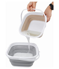 Secchio Pieghevole Quadrato Pratico Da 5,5 Lt Portatile Salvaspazio Con Maniglia         