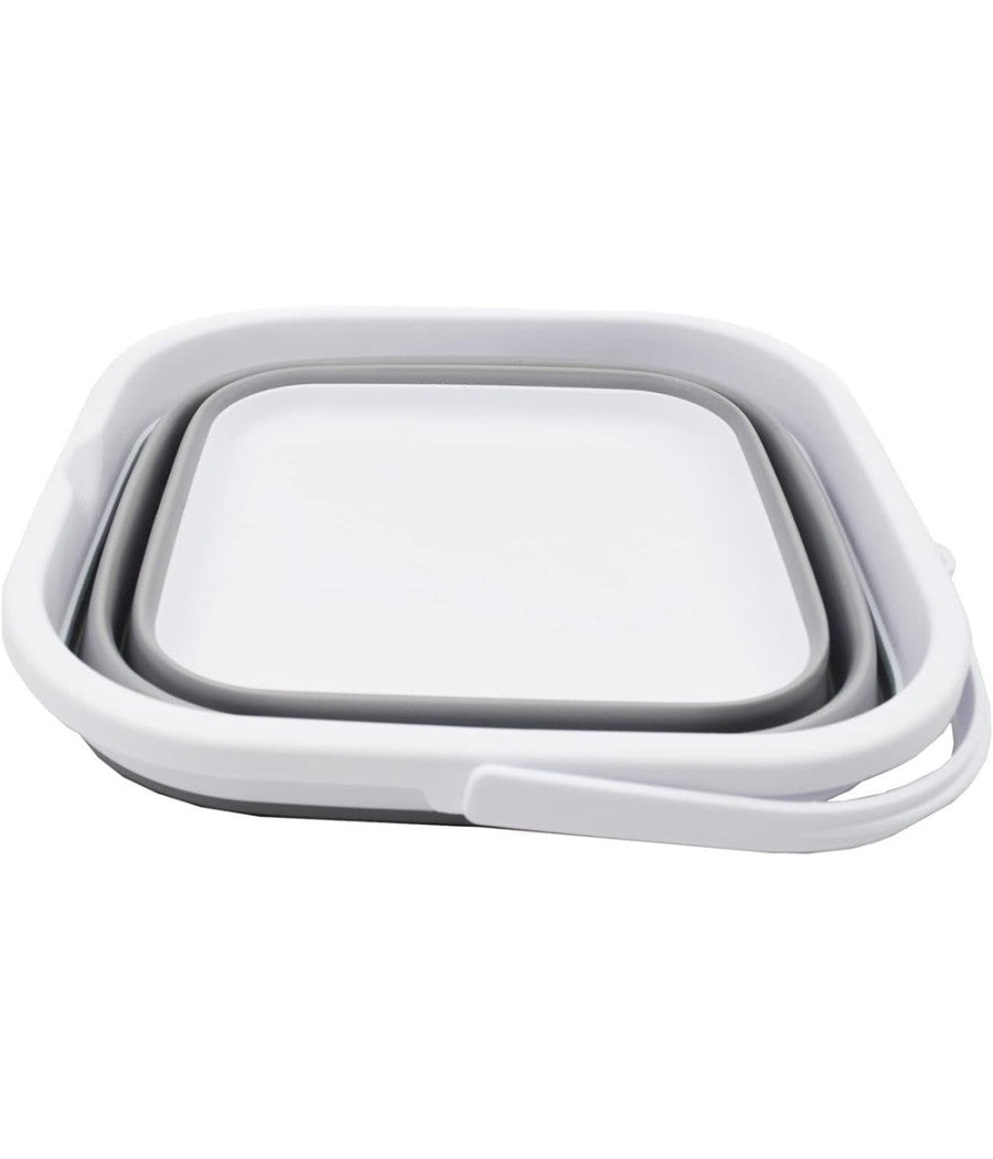 Secchio Pieghevole Quadrato Pratico Da 5,5 Lt Portatile Salvaspazio Con Maniglia         