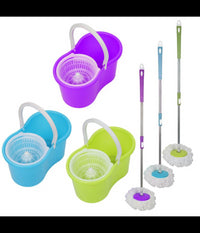 Secchio Rotante Mocio Roto Mop Cestello In Metallo Microfibra Lava Pavimenti         