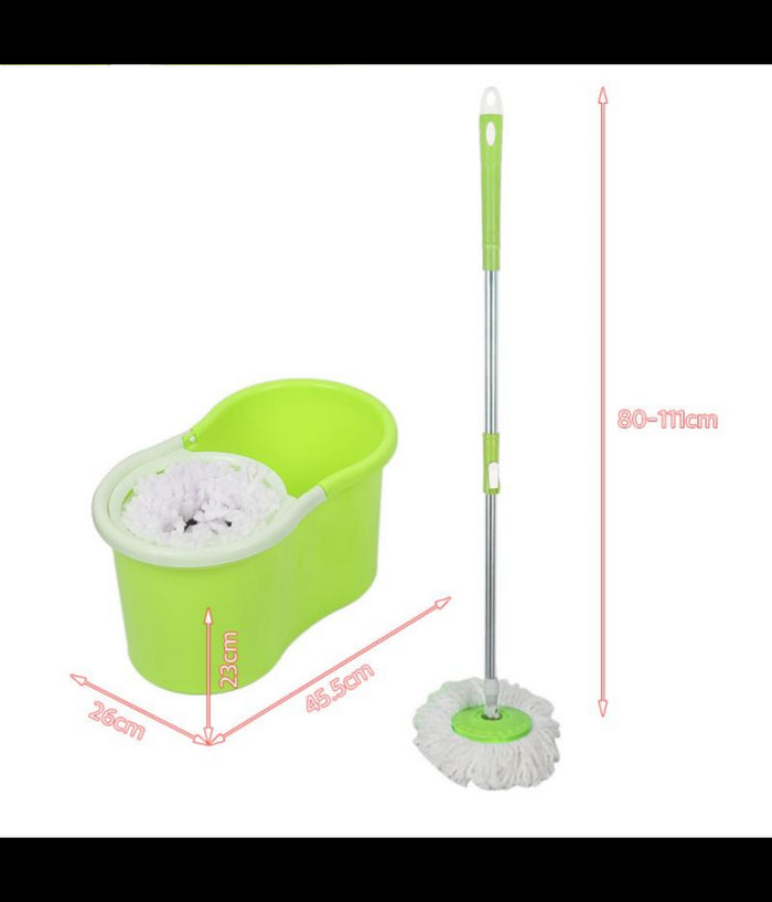 Secchio Rotante Mocio Roto Mop Cestello In Metallo Microfibra Lava Pavimenti         