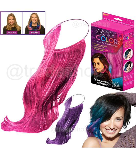 Secret Color Colorata Extension Effetto Meches Per Capelli Fucsia Rosa Nero Blu         