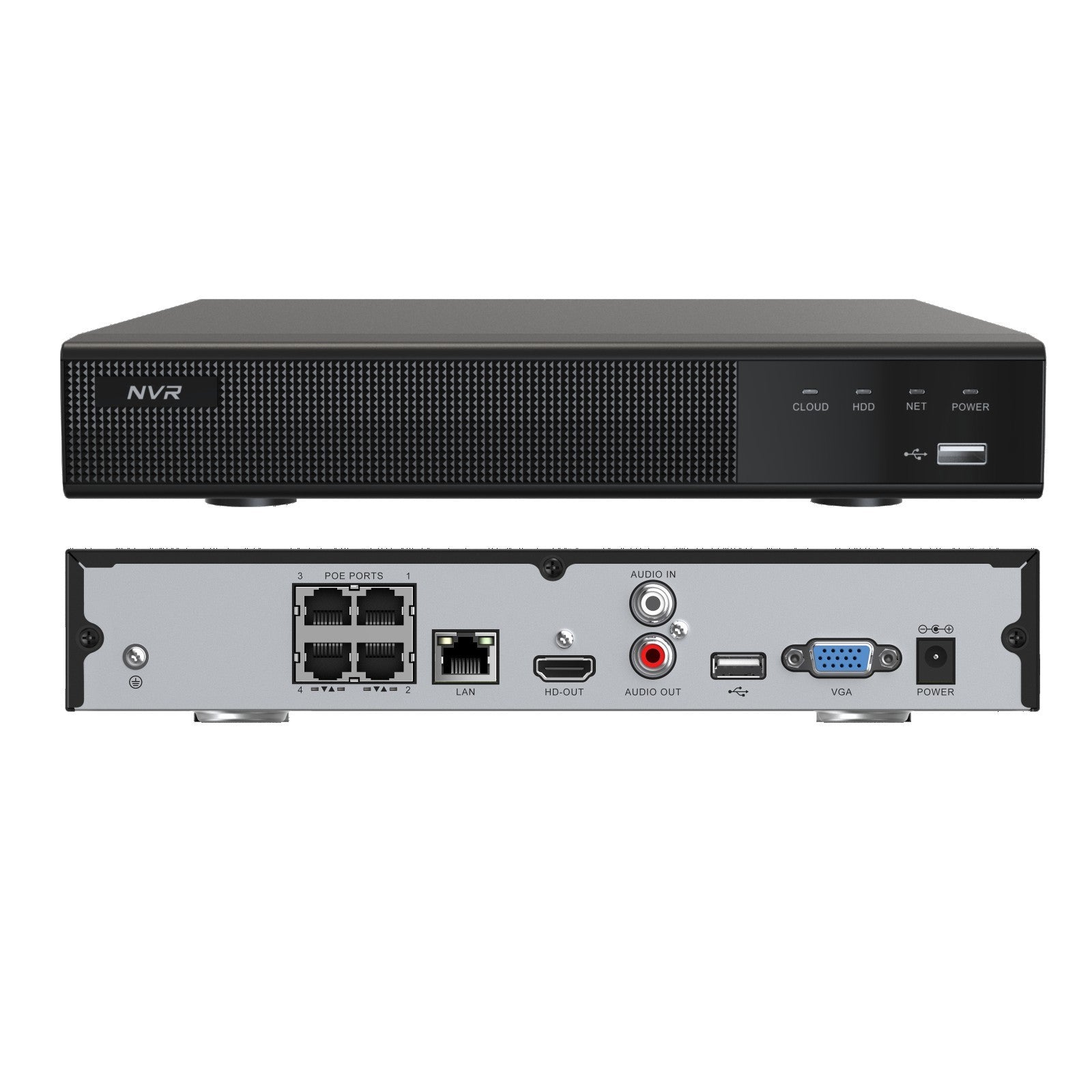 Securvideo Nvr 4Ch PoE 4K Max 9Ch 80 Mbps Hdmi NVRLG-N109EP4