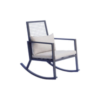 Sedia a dondolo MOIA con schienale in corda antracite