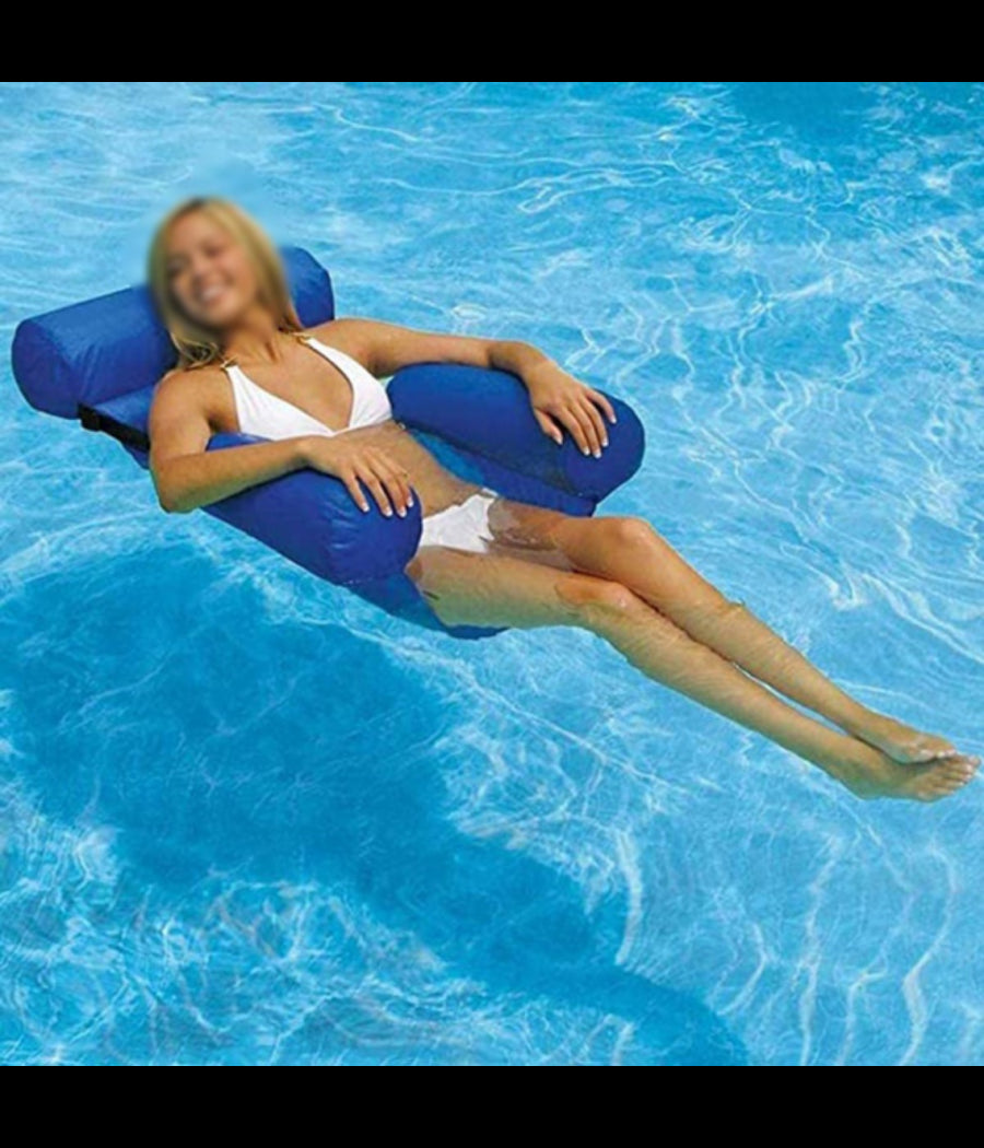 Sedia A Sdraio Gonfiabile Amaca Per Mare Piscina Galleggiante Pieghevole 120cm         