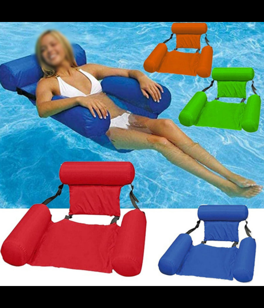 Sedia A Sdraio Gonfiabile Amaca Per Mare Piscina Galleggiante Pieghevole 120cm         