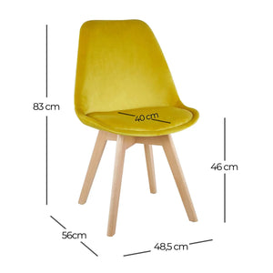 LÚZETE - SEDIA A TORRE IN VELLUTO SENAPE