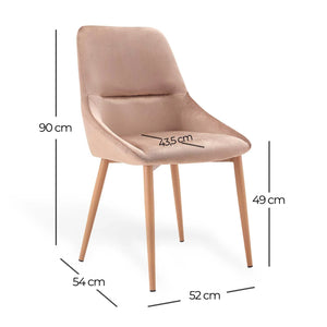 LÚZETE - SEDIA ADNEY VELVET GREY