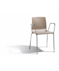 SEDIA ALICE - SET DA 2 - CON BRACCIOLI TECNOPOLIMERO e acciaio made in Italy SCAB DESIGN - Tortora 15