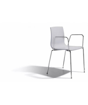 SEDIA ALICE - SET DA 2 - CON BRACCIOLI TECNOPOLIMERO e acciaio made in Italy SCAB DESIGN - Grigio chiaro 82