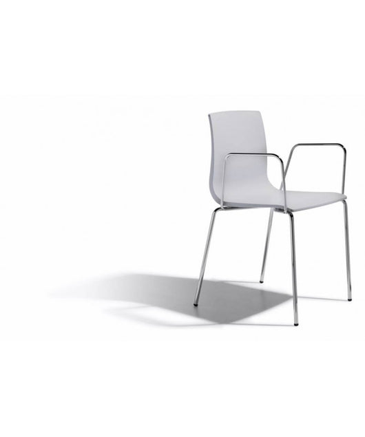 SEDIA ALICE - SET DA 2 - CON BRACCIOLI TECNOPOLIMERO e acciaio made in Italy SCAB DESIGN - Grigio chiaro 82