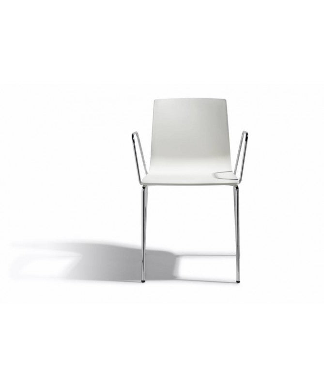 SEDIA ALICE - SET DA 2 - CON BRACCIOLI TECNOPOLIMERO e acciaio made in Italy SCAB DESIGN - Lino 11
