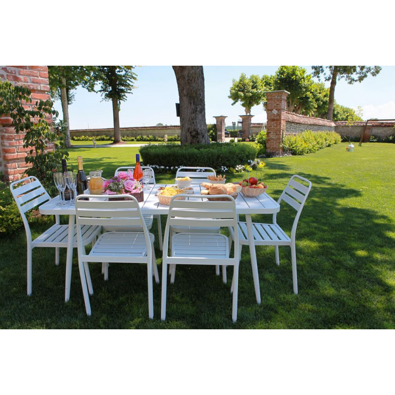 Sedia alluminio las vegas bianca cm 49x58h45/88