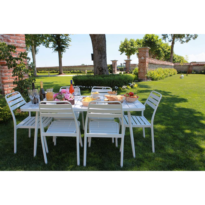 Sedia alluminio las vegas bianca cm 49x58h45/88