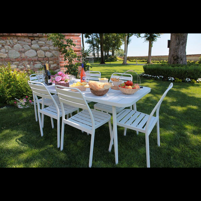 Sedia alluminio las vegas bianca cm49x58h45/88