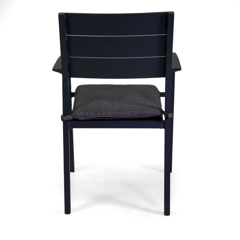 Poltrona alluminio Salomon antracite con cuscino cm 55x60h89