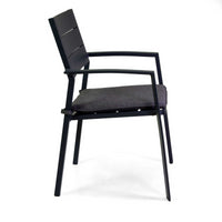 Poltrona alluminio Salomon antracite con cuscino cm 55x60h89