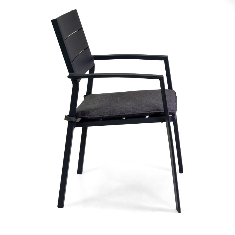 Poltrona alluminio Salomon antracite con cuscino cm 55x60h89