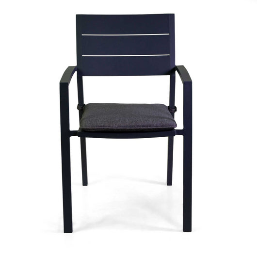 Poltrona alluminio Salomon antracite con cuscino cm 55x60h89