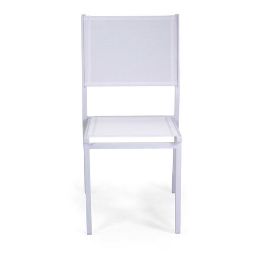 Sedia alluminio sullivan bianco con textilene bianco cm 55x46h43/88