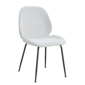 SEDIA ASHCROFT TESSUTO COLOR SABBIA CON GAMBE NERE