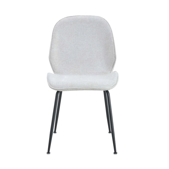 SEDIA ASHCROFT TESSUTO COLOR SABBIA CON GAMBE NERE