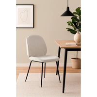 SEDIA ASHCROFT TESSUTO COLOR SABBIA CON GAMBE NERE