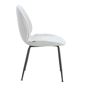 SEDIA ASHCROFT TESSUTO COLOR SABBIA CON GAMBE NERE