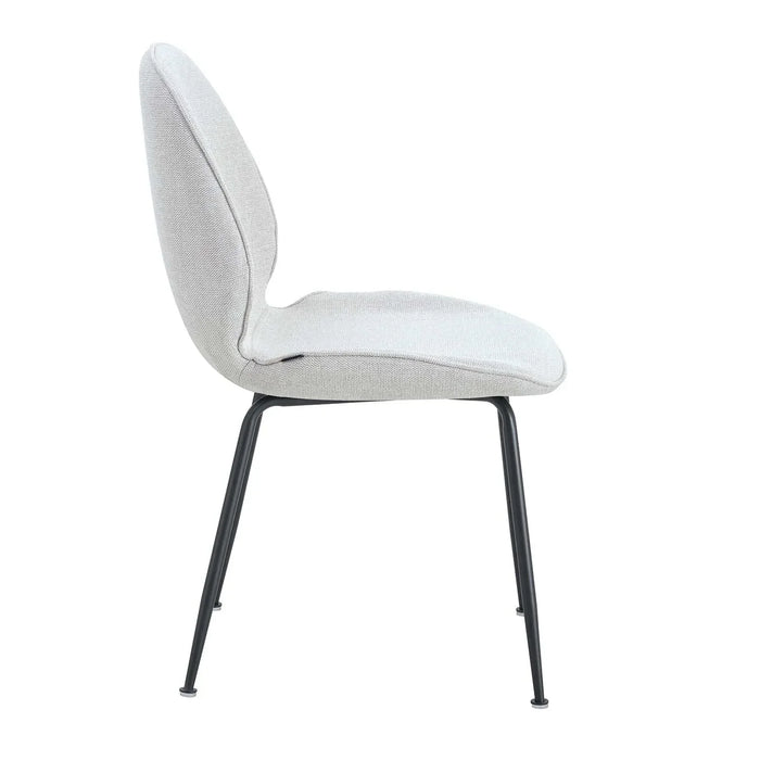 SEDIA ASHCROFT TESSUTO COLOR SABBIA CON GAMBE NERE