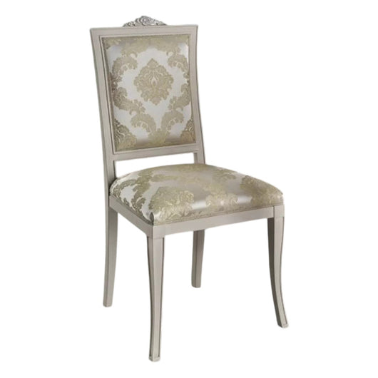 Sedia barocca imbottita legno bianco anticato 50x54x102 - Mobili 2G