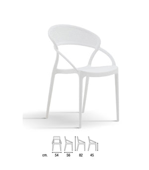 Set 4 sedie bianche di design da giardino Bianco, ZZNLF6050