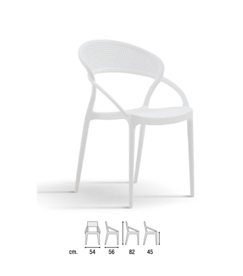 Set 4 sedie bianche di design da giardino Bianco, ZZNLF6050