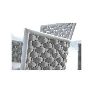 Sedia Bologna Contract In Alluminio Bianco E Corda Per Esterni Imbottita Beige Moia