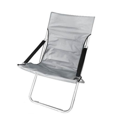 Trade Shop - Sedia Canapone In Poliestere Grigio Imbottita Pieghevole Sdraio Giardino Veranda 281027 -        