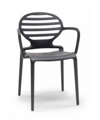 Sedia con braccioli set da 4 in tecnopolimero rinforzato Cokka Made in Italy SCAB DESIGN - Antracite 81