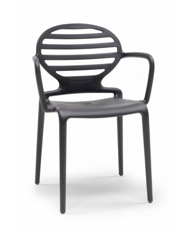 Sedia con braccioli set da 4 in tecnopolimero rinforzato Cokka Made in Italy SCAB DESIGN - Antracite 81