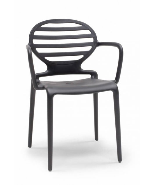 Sedia con braccioli set da 4 in tecnopolimero rinforzato Cokka Made in Italy SCAB DESIGN - Antracite 81
