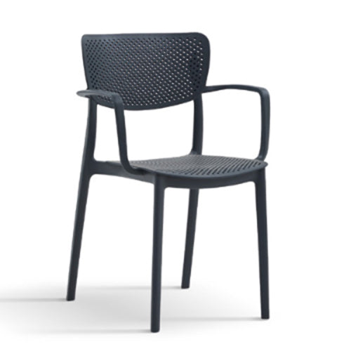 Set 4 sedie con braccioli da esterno Tortora, ZZNLF6031