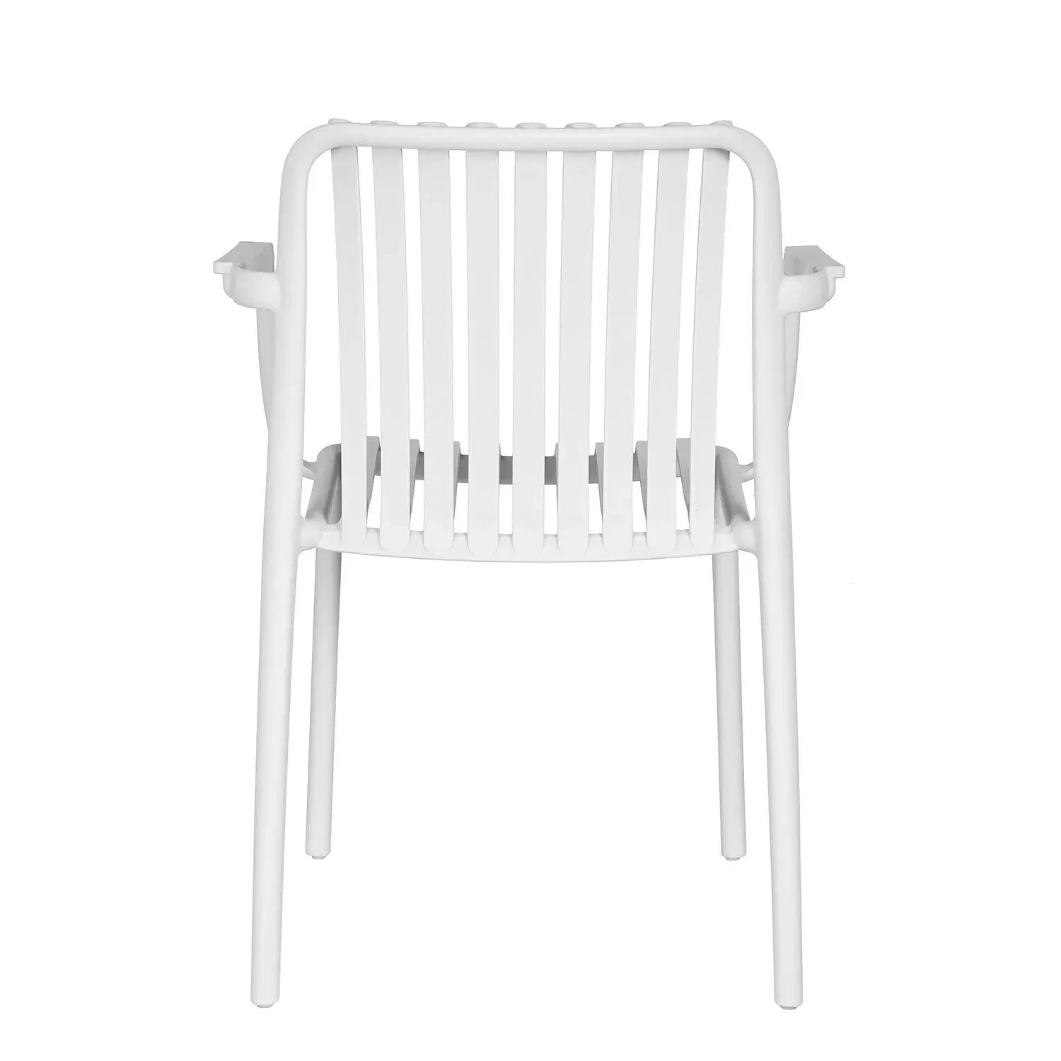 LÚZETE - SEDIA DA GIARDINO CON BRACCIOLI IMPILABILE BIANCA EOLIA