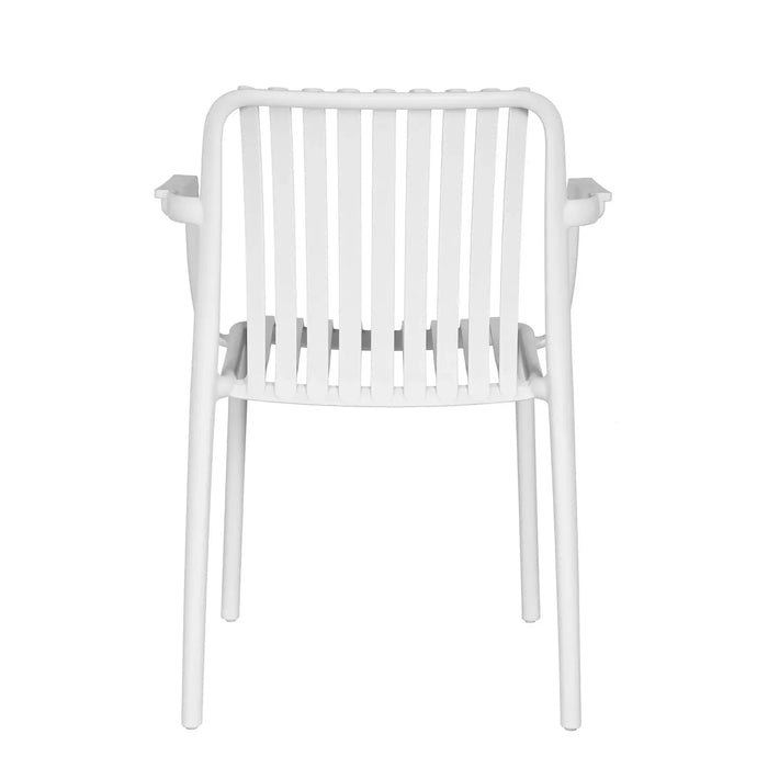 LÚZETE - SEDIA DA GIARDINO CON BRACCIOLI IMPILABILE BIANCA EOLIA
