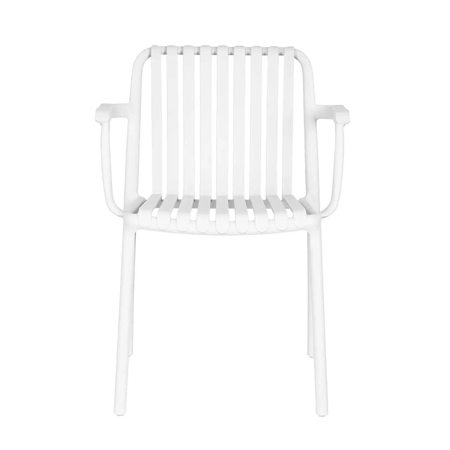 LÚZETE - SEDIA DA GIARDINO CON BRACCIOLI IMPILABILE BIANCA EOLIA