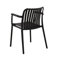 LÚZETE - SEDIA DA GIARDINO CON BRACCIOLI IMPILABILE NERA EOLIA