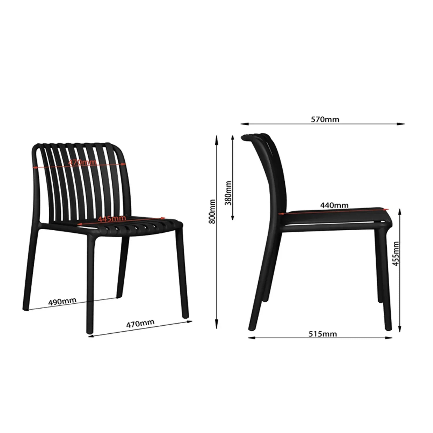 LÚZETE - SEDIA DA GIARDINO IMPILABILE BIANCA EOLIA