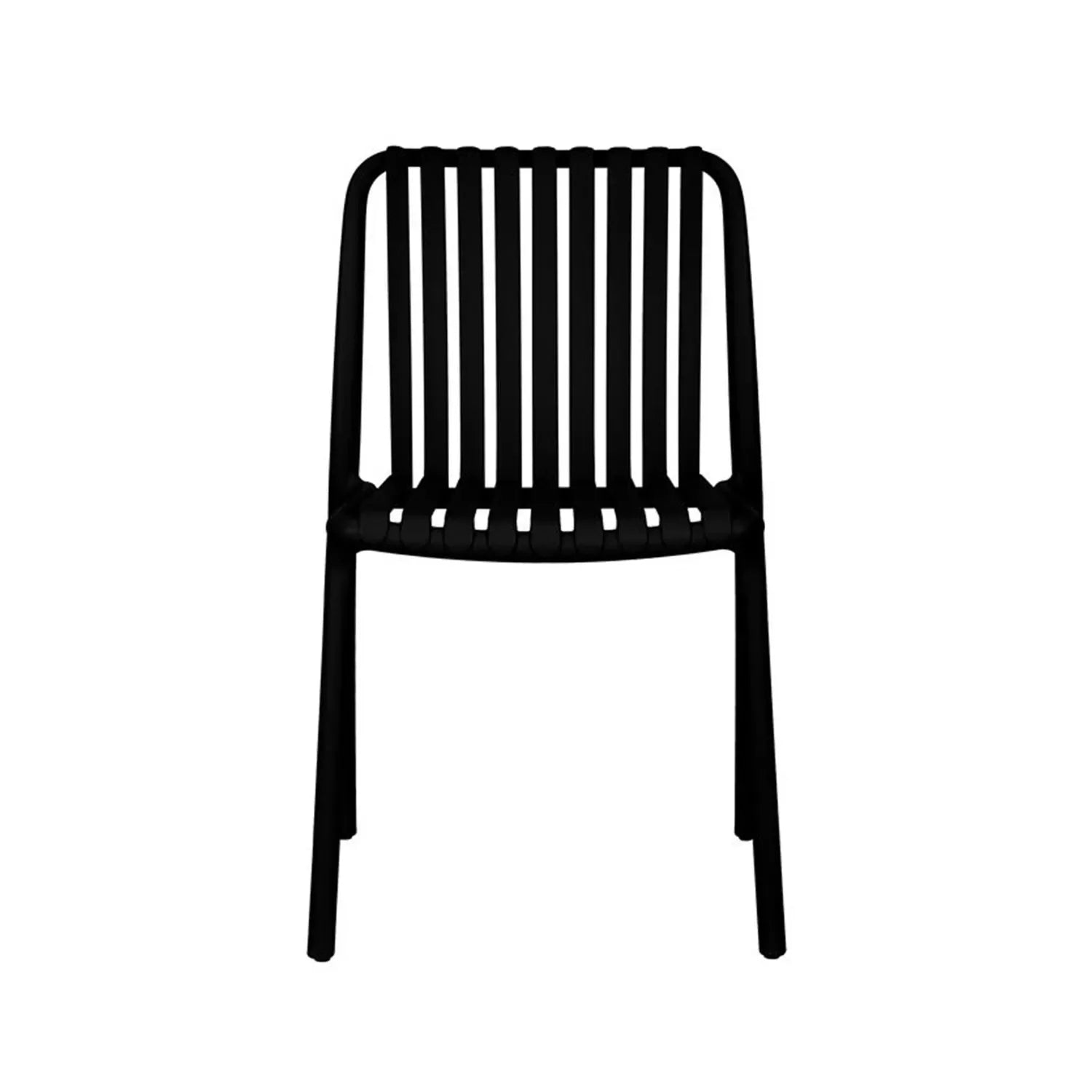 LÚZETE - SEDIA DA GIARDINO IMPILABILE NERA EOLIA