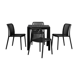 LÚZETE - SEDIA DA GIARDINO IMPILABILE NERA EOLIA